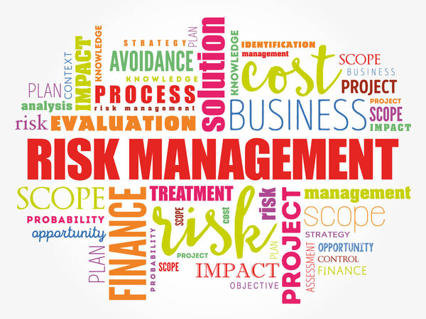 Word cloud of RISK MANAGEMENT related items, background