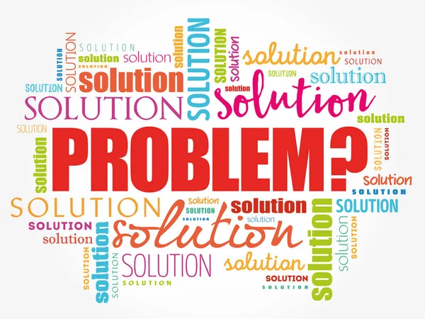 Problem Solution Word Cloud Collage Business Concept Background — Stock Vector