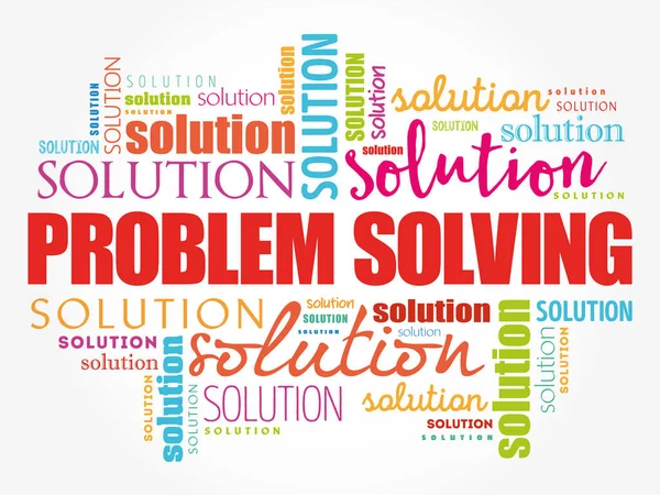 Problem Solving Aid Word Cloud Collage Business Concept Background — Stock Vector