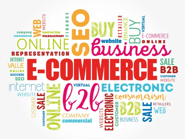 Commerce Mot Cloud Collage Business Concept Background — Image vectorielle