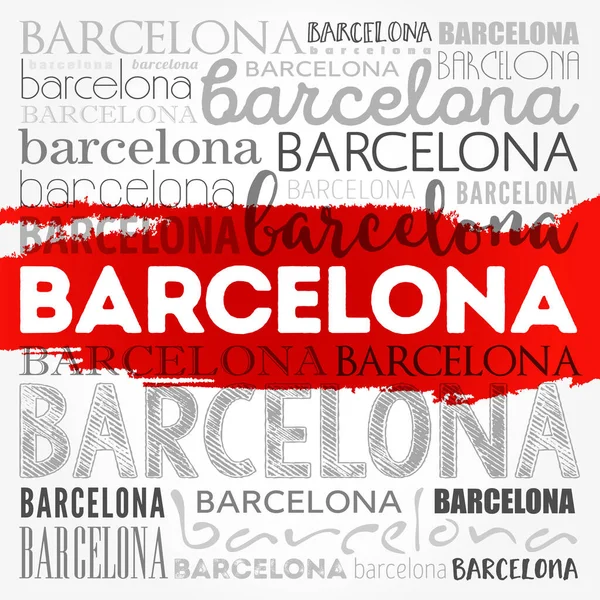 Barcelona Fond Écran Nuage Mot Concept Voyage Arrière Plan — Image vectorielle