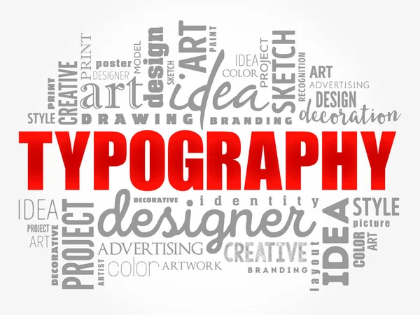 Typographyワードクラウドコラージュ 創造的なコンセプトの背景 — ストックベクタ