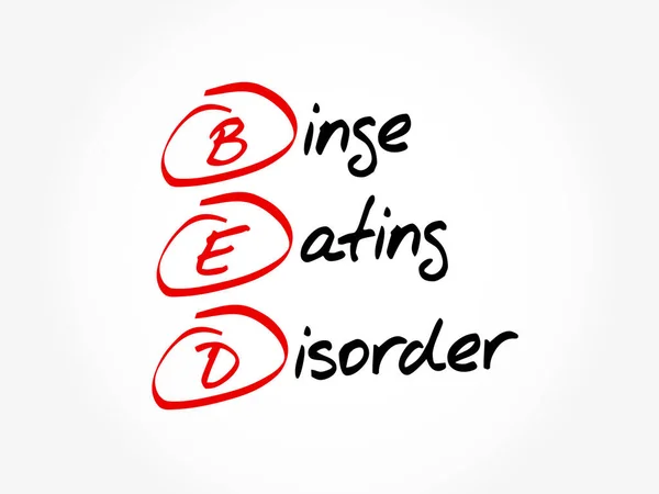 Bed Binge Eating Disorder Acrônimo Fundo Conceito Saúde — Vetor de Stock