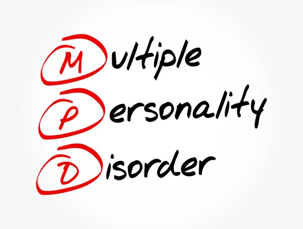 Mpd Multiple Personality Disorder Acronym Background Konsep Kesehatan - Stok Vektor