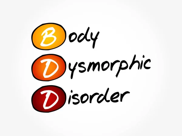 Bdd 身体畸形障碍简称 健康概念背景 — 图库矢量图片