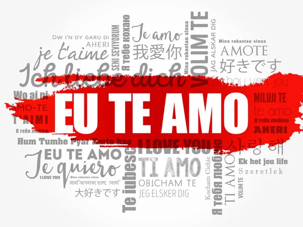 Amo Amo Português Diferentes Idiomas Mundo —  Vetores de Stock