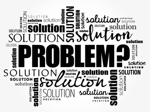 Problem Solution Word Cloud Collage Business Concept Background — Stock Vector