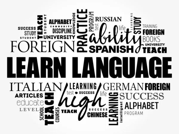 Learn Language word cloud, education business concept background