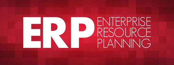 Erp Enterprise Resource Planning Akronym Business Concept Background — Stockový vektor
