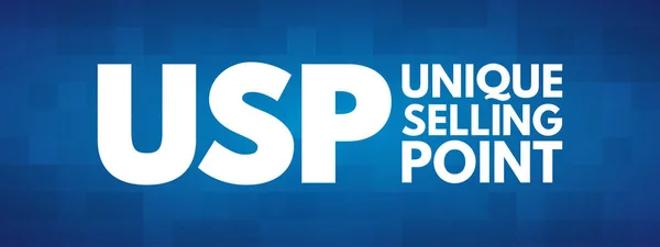 Usp Unique Selling Point Akronym Geschäftsidee Hintergrund — Stockvektor