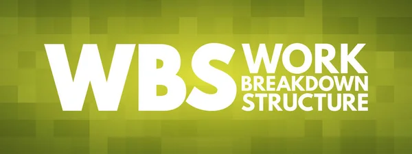 Wbs Work Breakdown Struktur Akronym Geschäftskonzept Hintergrund — Stockvektor