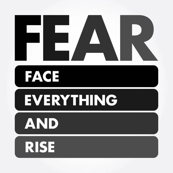 Fear Face Everything Rise Acronym Concept Background — Stock Vector