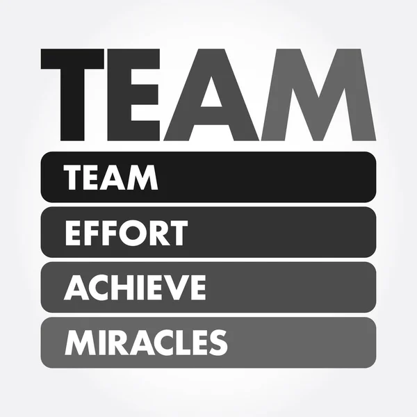 Team Team Effort Achieve Miracles Acronym Business Concept Background — Stock Vector