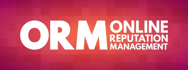 Orm Online Reputation Management Akronym Affärsidé Bakgrund — Stock vektor