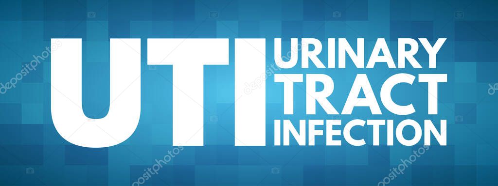 UTI - Urinary Tract Infection acronym, medical concept background