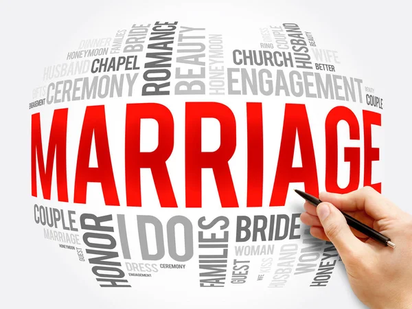 Huwelijk Woord Wolk Collage Concept Achtergrond — Stockfoto