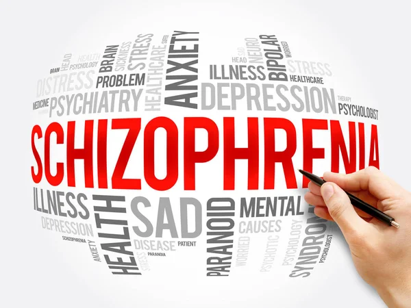 Schizophrenie Wort Wolke Collage Gesundheitskonzept Hintergrund — Stockfoto