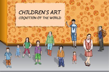 Çocuk sanat. Biliş dünyanın. 1-11 yıl yaşlı yaş on çocuk.