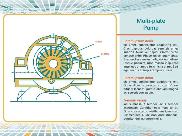 Мульти пластини насос . — стоковий вектор