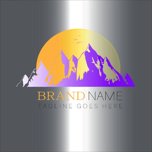 Taş gibi. Gün batımı. Doğa logosu vektör tasarımı. Peyzaj tasarımı, doğa vektör logosu. Logo konsept simgesi. Vektör illüstrasyonu beyaz arkaplanda izole edildi.