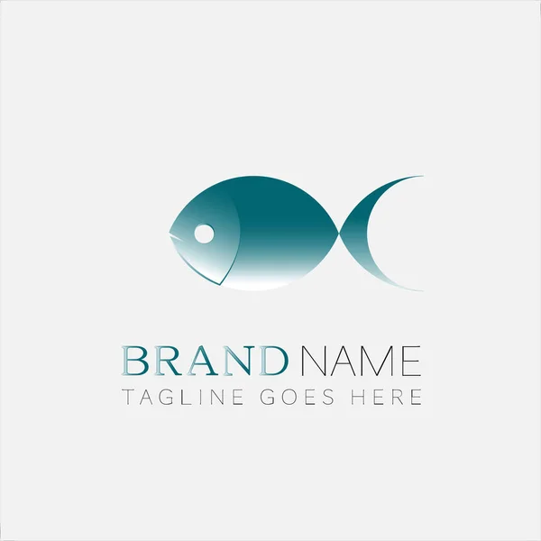 Beyaz Arka Planda Balık Logosu Vektörü Şirket Logosu Soyut Logo — Stok Vektör