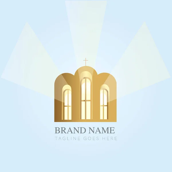 教堂标志设计 创意教会基督教图标设计和名片模板 相信我 — 图库矢量图片