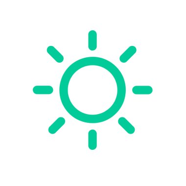 Web tasarım, logo, UI için güneş simgesi vektörü. resimleme