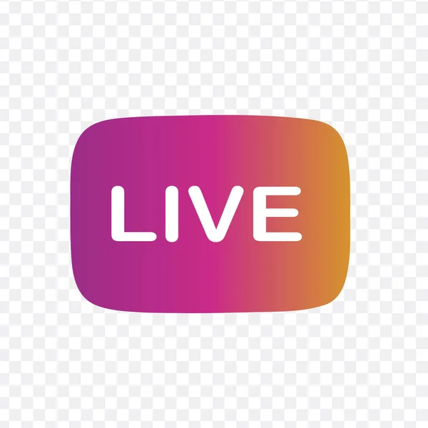 Live Streaming Logo Piatto Elemento Design Vettoriale Rosso Con Pulsante — Vettoriale Stock