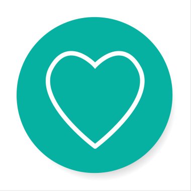 Düz, doğrusal bir kalbin vektör görüntüsü. Beyaz arka planda izole edilmiş bir kalp.