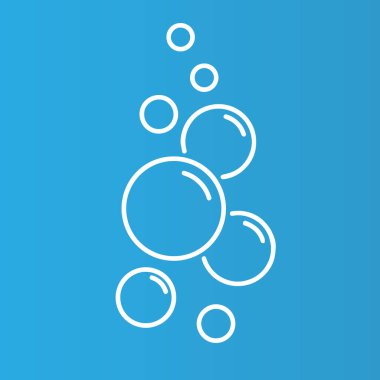 Kabarcık çizgisi simgesi beyaz arkaplanda izole edildi. Sabun ya da su ikonu taşıyıcısı