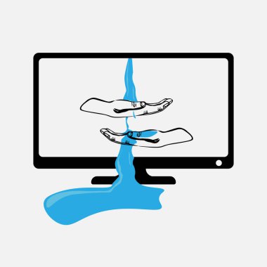 TV vektör simgesi, vektör en iyi düz simge