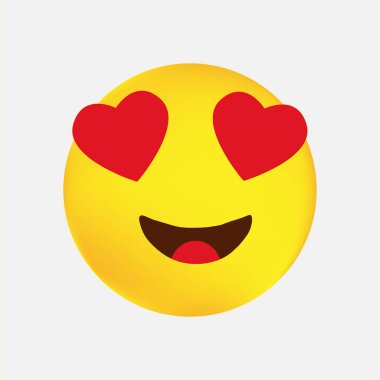 Aşk emoji simgesi tasarım vektörü minimalizmi