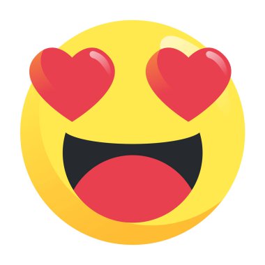 Beyaz arka planda izole edilmiş sevimli aşk ifadeleri - emoji, Smiley - vektör