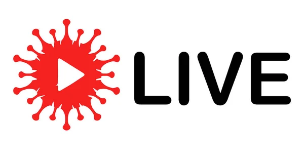 Batı Bakteri Illüstrasyonu Oynatma Düğmesi Nternet Yayınlarının Logosu Coronavirus 2020 — Stok Vektör