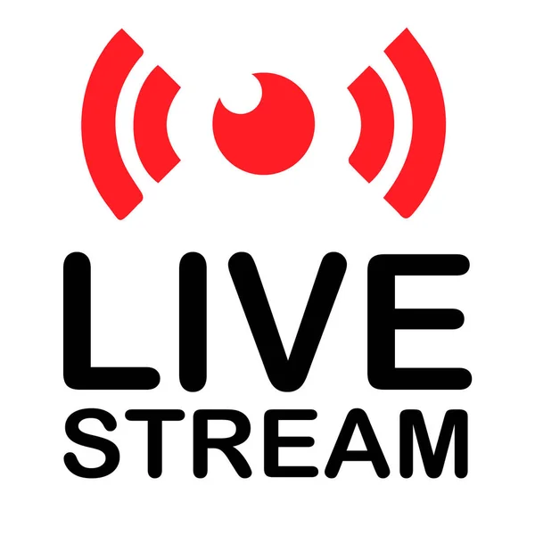 Icona Dello Streaming Diretta Simboli Rossi Pulsanti Streaming Live Trasmissione — Vettoriale Stock