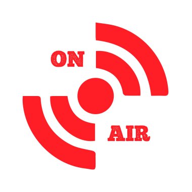 Live on Air icon Vector. Radio On Air, modern trend design. live streaming icon. Red symbols and buttons of live streaming, broadcasting, online stream. NEW 2020. Stay home clipart