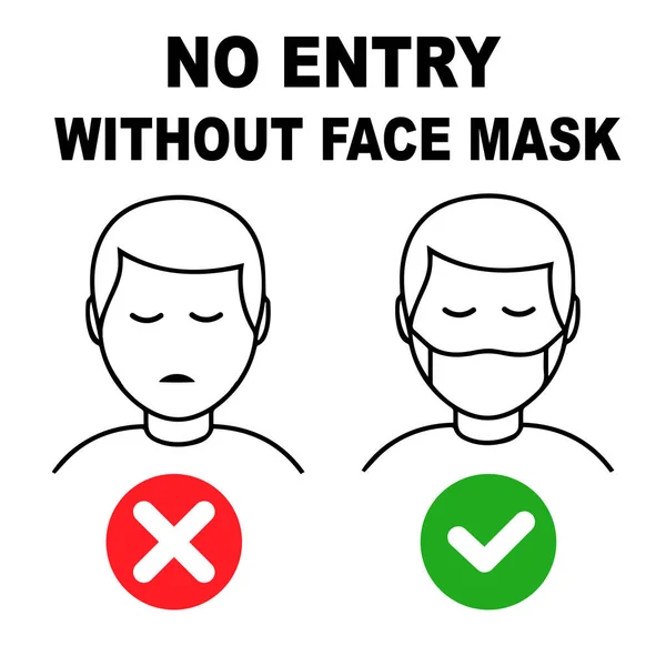 Entry Face Mask Wear Mask Icon Vector Image — Stock Vector