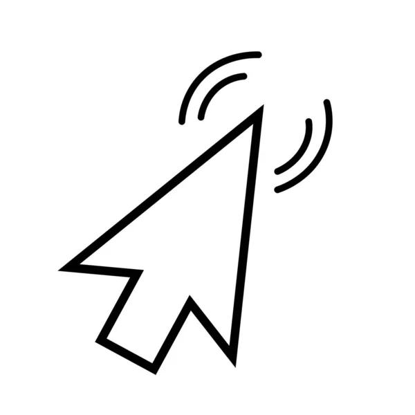 Pfeil-Cursor. Flaches Web-Symbol oder Schild isoliert auf grauem Hintergrund. Sammlung modern trend konzept design stil vektor illustration symbol — Stockvektor