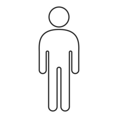 Man Simgesi vektörü. Basit düz sembol. Beyaz arkaplanda mükemmel siyah resim çizimi