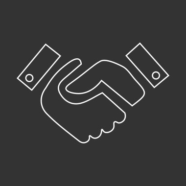 Beyaz arkaplan vektör resminde iş tokalaşma simgesi