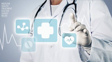 Tıbbi simge ve genç doktor 