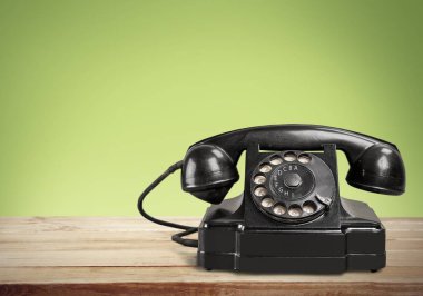 Retro black telephone clipart