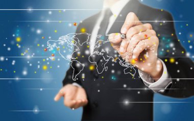 işadamı ve analytics sembolleri
