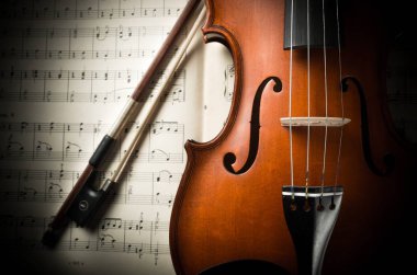Violin And Musical Notes clipart