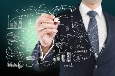 işadamı ve analytics sembolleri