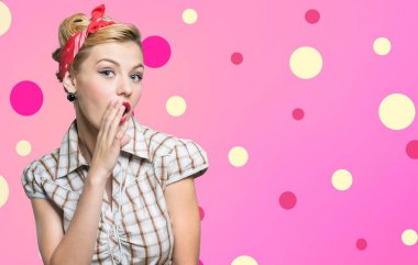 woman with pin-up make-up  clipart