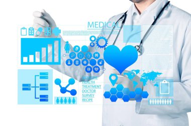 Tıbbi simge ve genç doktor 