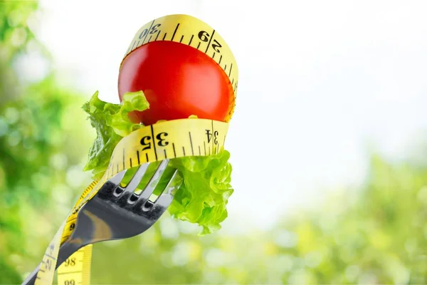 Fresh raw vegetables on fork — Stock Photo, Image