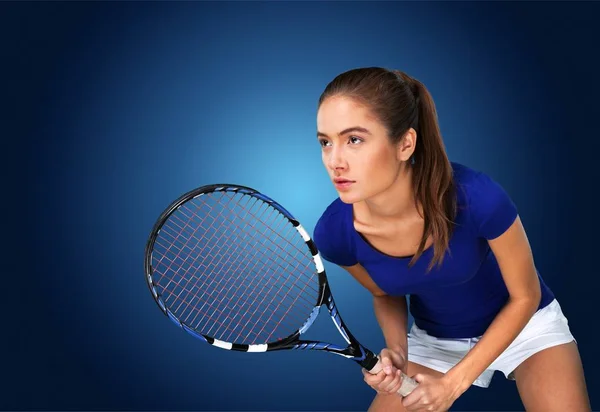 年轻女子网球运动员 — 图库照片