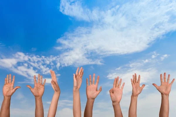 Set of raised hands — Stock Photo, Image